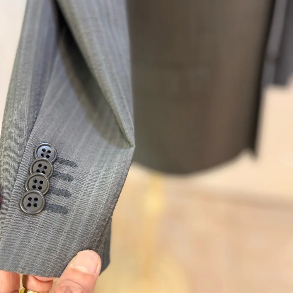 Theory Men's Gray Pinstripe Blazer